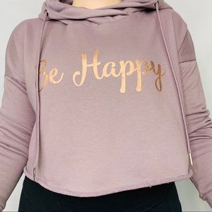 Rue 21 Cropped “Be Happy” Sweater